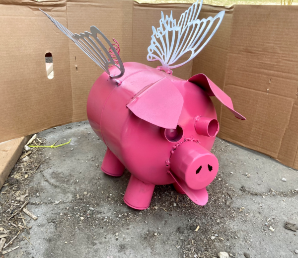 Upcycled Tank Flying Pig